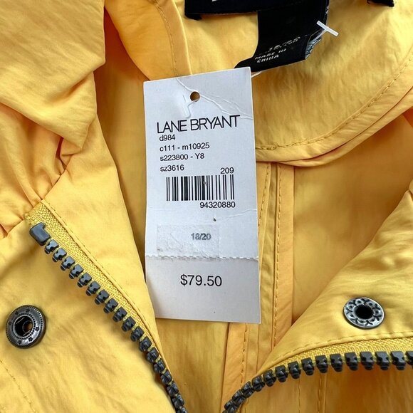 Lane Bryant Womens Lightweight Windbreaker Jacket Size 18/20 Drawstring Zip Snap - Picture 3 of 11